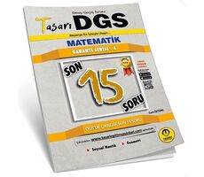 Tasarı DGS Matematik Çıkacak Son 15 Soru Kitapçığı