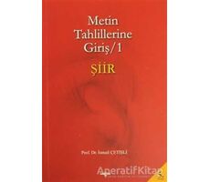 Metin Tahlillerine Giriş 1 - Şiir - İsmail Çetişli - Akçağ Yayınları