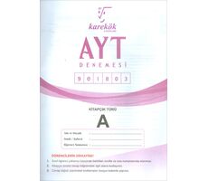 AYT Denemesi A Kitapçık 901803 Karekök Yayınları