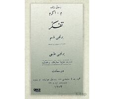 Tefekkür (Osmanlıca) - Recaizade Mahmut Ekrem - Gece Kitaplığı