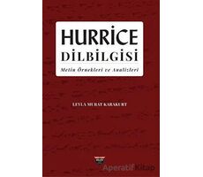 Hurrice Dilbilgisi - Leyla Murat Karakurt - Bilgin Kültür Sanat Yayınları