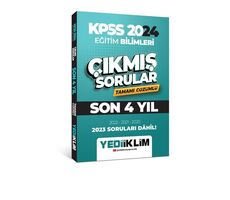 Yediiklim 2024 KPSS Eğitim Bilimleri Son 4 Yıl Tamamı Çözümlü Çıkmış Sorular