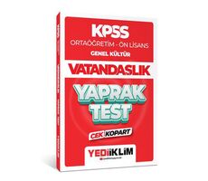 Yediiklim 2024 KPSS Ortaöğretim - Ön Lisans Genel Kültür Vatandaşlık Çek Kopart Yaprak Test