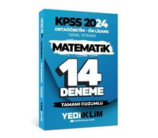 Yediiklim 2024 KPSS Ortaöğretim - Ön Lisans Matematik 14 Deneme Tamamı Çözümlü