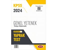 2024 KPSS Genel Yetenek Yaprak Test Data Yayınları