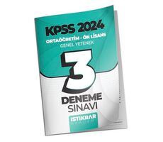 İstikrar Akademi KPSS 2024 Ortaöğretim-Ön Lisans Genel Yetenek (Matematik - Türkçe) 3 Deneme Sınavı