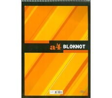 Bloknot A4 Boy 40 Yaprak Kareli Spiral Kapak Alfa Defter