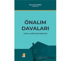 Önalım Davaları - Emine Güler Elverici - Adalet Yayınevi