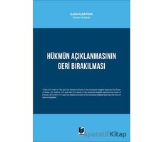 Hükmün Açıklanmasının Geri Bırakılması - Ilgın Albayrak - Adalet Yayınevi