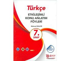 7. Sınıf Türkçe Etkileşimli Konu Anlatım Föyleri - Mahmut Celayir - 4 Adım Yayınları