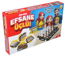 Efsane Üçlü (Satranç Tavla Dama) 3 Oyun Bir Arada