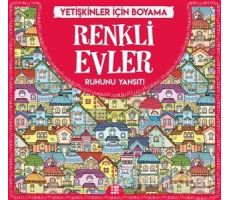 Renkli Evler - Yetişkinler İçin Boyama - Gizem Ulaş - Dokuz Yayınları