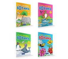 Mavi Göl Hayvanlar Boyama (4 Kitap)