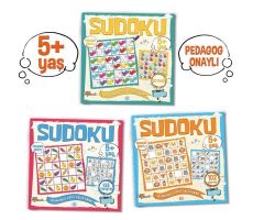Çocuklar İçin Sudoku Seti (5+ Yaş) (3 Kitap Takım) - Kolektif - Dokuz Çocuk
