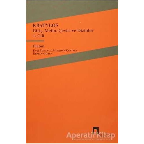 Kratylos 1. Cilt - Platon (Eflatun) - Dergah Yayınları