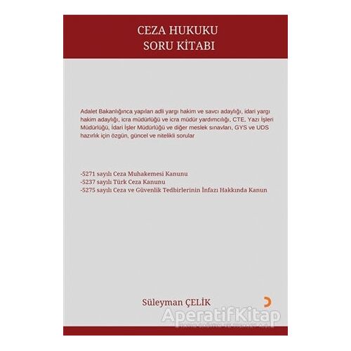 Ceza Hukuku Soru Kitabı - Süleyman Çelik - Cinius Yayınları