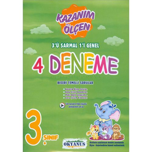 Okyanus 3. Sınıf Kazanım Ölçen 4 lü Deneme