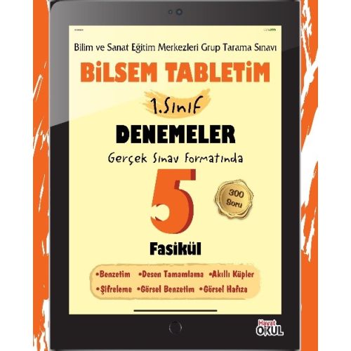 Bilsem Tabletim 1. Sınıf Denemeler 5 Fasikül - Elif Erdoğan - Hayat Okul Yayınları