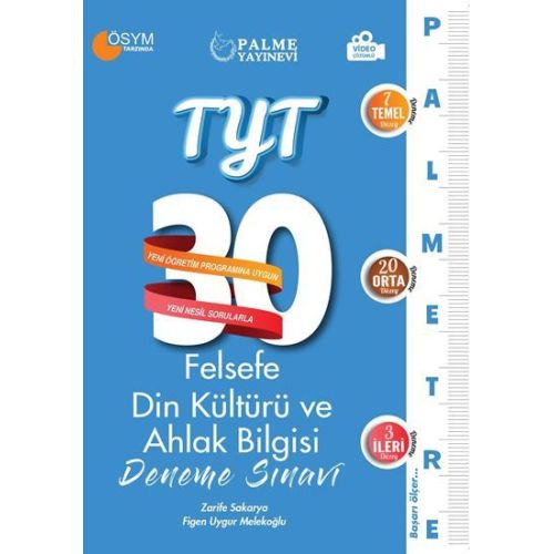 Palme TYT Felsefe Din Kültürü ve Ahlak Bilgisi Palmetre 30 Deneme Sınavı Video Çözümlü