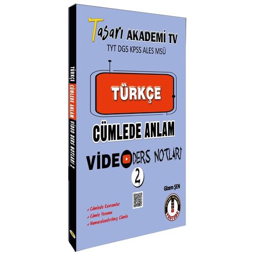 DGS Türkçe Cümlede Anlam Video Ders Notları - 2 - Gizem Şen - Tasarı Eğitim Yayınları