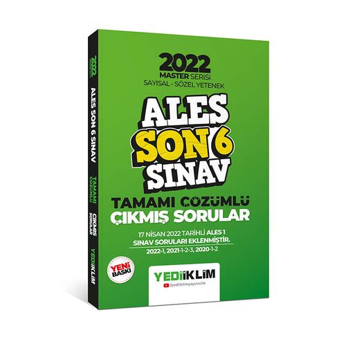 Yediiklim 2022 Ales Master Serisi Sayısal Sözel Yetenek Son 6 Sınav Tamamı Çözümlü Çıkmış Sorular