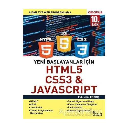 Yeni Başlayanlar İçin HTML5, CSS3 ve Javascript - Fahrettin Erdinç - Abaküs Kitap