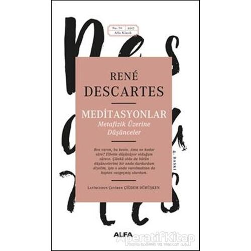 Meditasyonlar - Rene Descartes - Alfa Yayınları