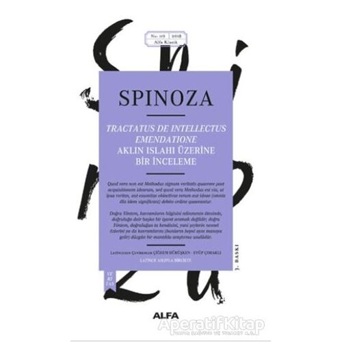 Aklın Islahı Üzerine Bir İnceleme - Benedictus de Spinoza - Alfa Yayınları