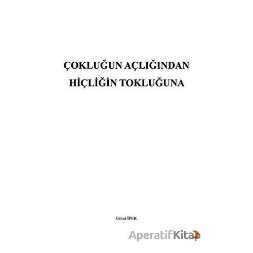 Çokluğun Açlığından Hiçliğin Tokluğuna - Umut İpek - Cinius Yayınları