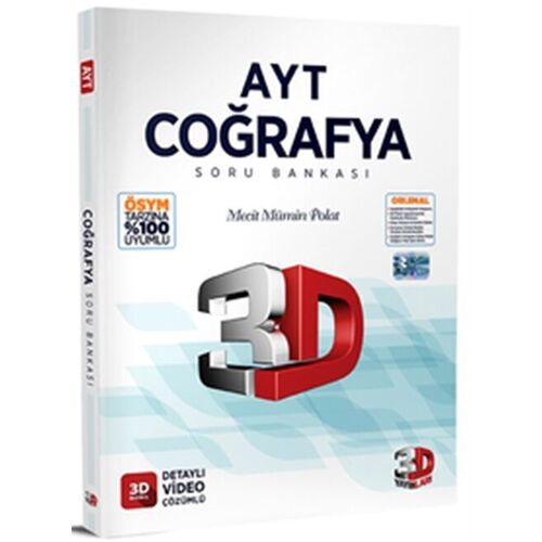 AYT Coğrafya Tamamı Video Çözümlü Soru Bankası 3D Yayınları