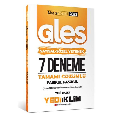 Yediiklim 2023 Master Serisi Ales Sayısal - Sözel Yetenek Tamamı Çözümlü 7 Fasikül Deneme