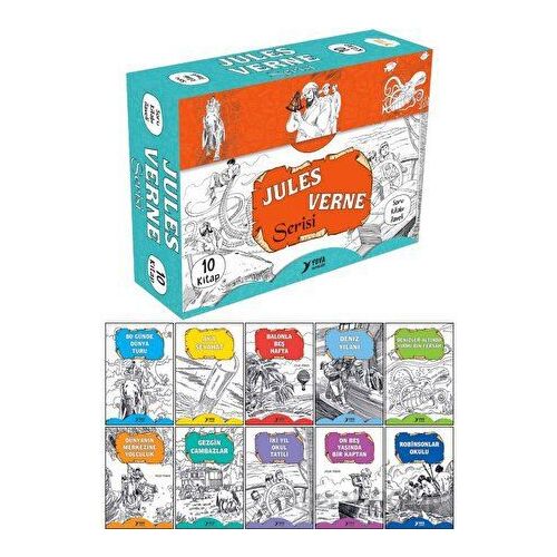 4. Sınıf Jules Verne Serisi (10 Kitaplık Set) - Jules Verne - Yuva Yayınları