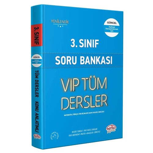 Editör 3. Sınıf VIP Tüm Dersler Soru Bankası Mavi Kitap