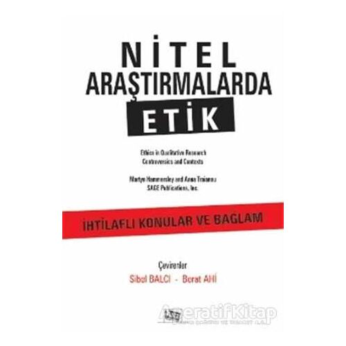 Nitel Araştırmalarda Etik - Kolektif - Anı Yayıncılık