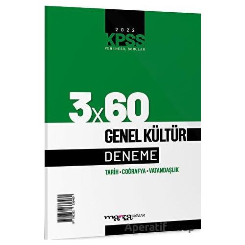 Marka 2024 KPSS Genel Kültür 3x60 Deneme Sınavı