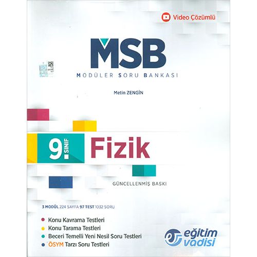 Eğitim Vadisi 9.Sınıf Fizik MSB Modüler Soru Bankası 2024 öncesi müfredat