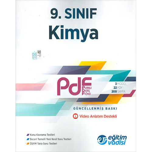 Eğitim Vadisi 9.Sınıf Kimya Güncel PDF Planlı Ders Föyü