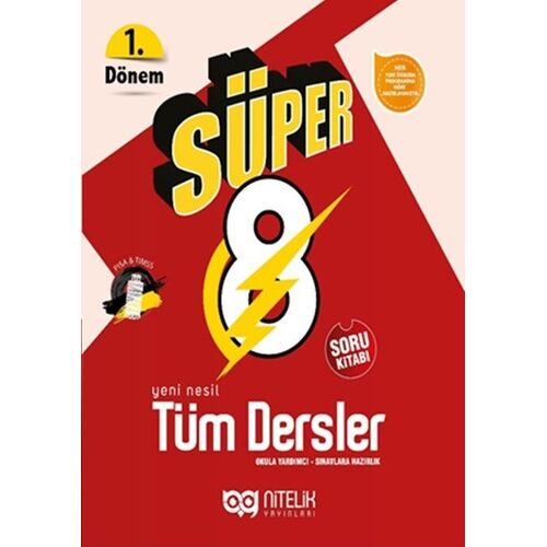 Nitelik 8. Sınıf LGS 1. Dönem Tüm Dersler Süper Soru Kitabı