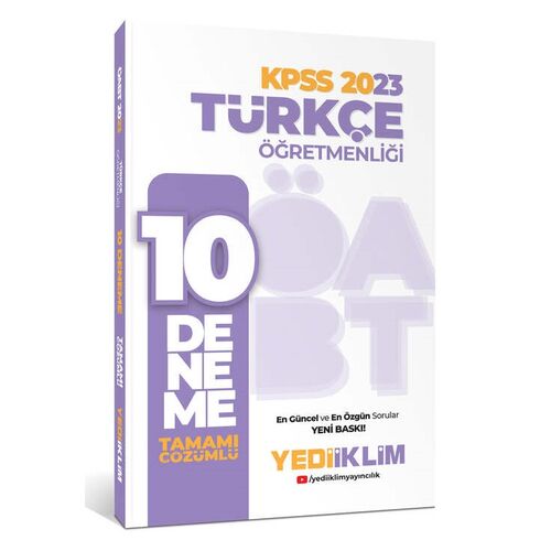 Yediiklim 2023 ÖABT Türkçe Öğretmenliği Tamamı Çözümlü 10 Deneme