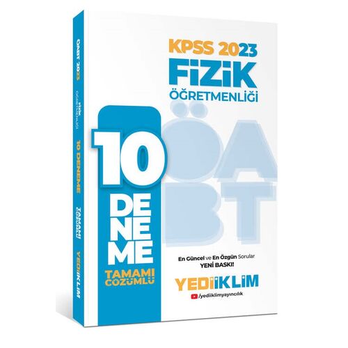 Yediiklim 2023 ÖABT Fizik Öğretmenliği Tamamı Çözümlü 10 Deneme