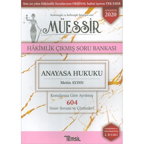 Müessir Anayasa Hukuku Hakimlik Çıkmış Soru Bankası Temsil Kitap