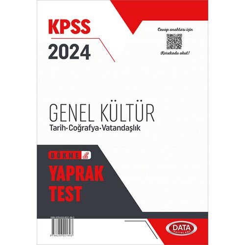 2024 KPSS Genel Kültür Yaprak Test Data Yayınları