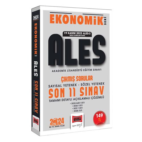 Yargı Yayınları 2024 ALES Ekonomik Seri Çıkmış Sorular Tamamı Çözümlü Son 11 Sınav