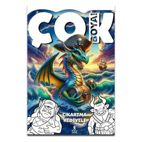 Çok Boya! - Çıkartmalı Dev Boyama Kitabı: Yaratıklar - Kolektif - Doğan Çocuk
