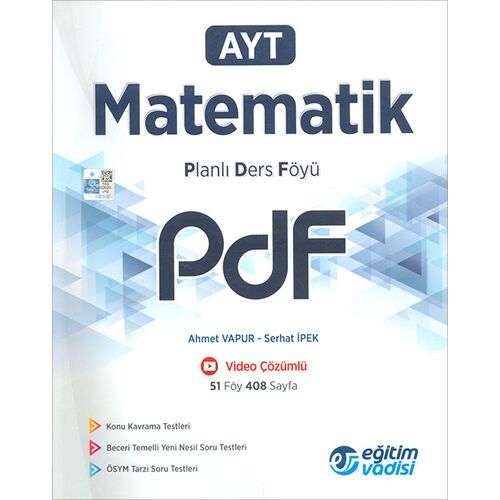 AYT Matematik PDF Planlı Ders Föyü Eğitim Vadisi Yayınları
