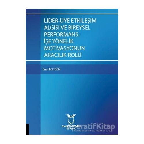 Lider-Üye Etkileşim Algısı ve Bireysel Performans: İşe Yönelik  Motivasyonun Aracılık Rolü