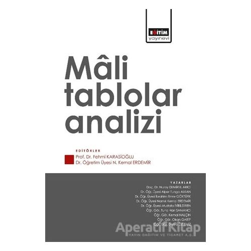 Mali Tablolar Analizi - Namık Kemal Erdemir - Eğitim Yayınevi - Ders Kitapları