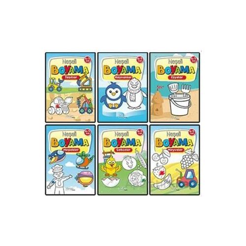 Neşeli Boyama 6 Kitap Set 4-5 Yaş - Kolektif - Pinokyo Yayınları