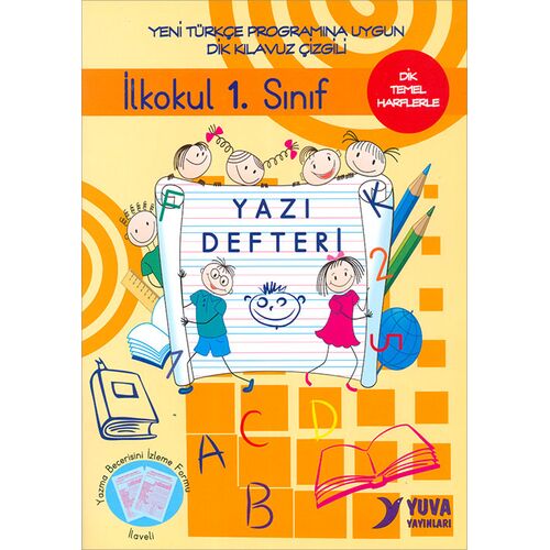 İlkokul 1.Sınıf Yazı Defteri - Dik Temel Harflerle - Yuva Yayınları