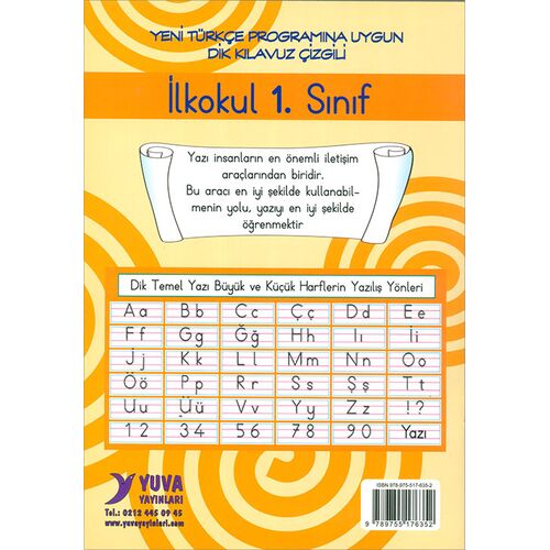 İlkokul 1.Sınıf Yazı Defteri - Dik Temel Harflerle - Yuva Yayınları